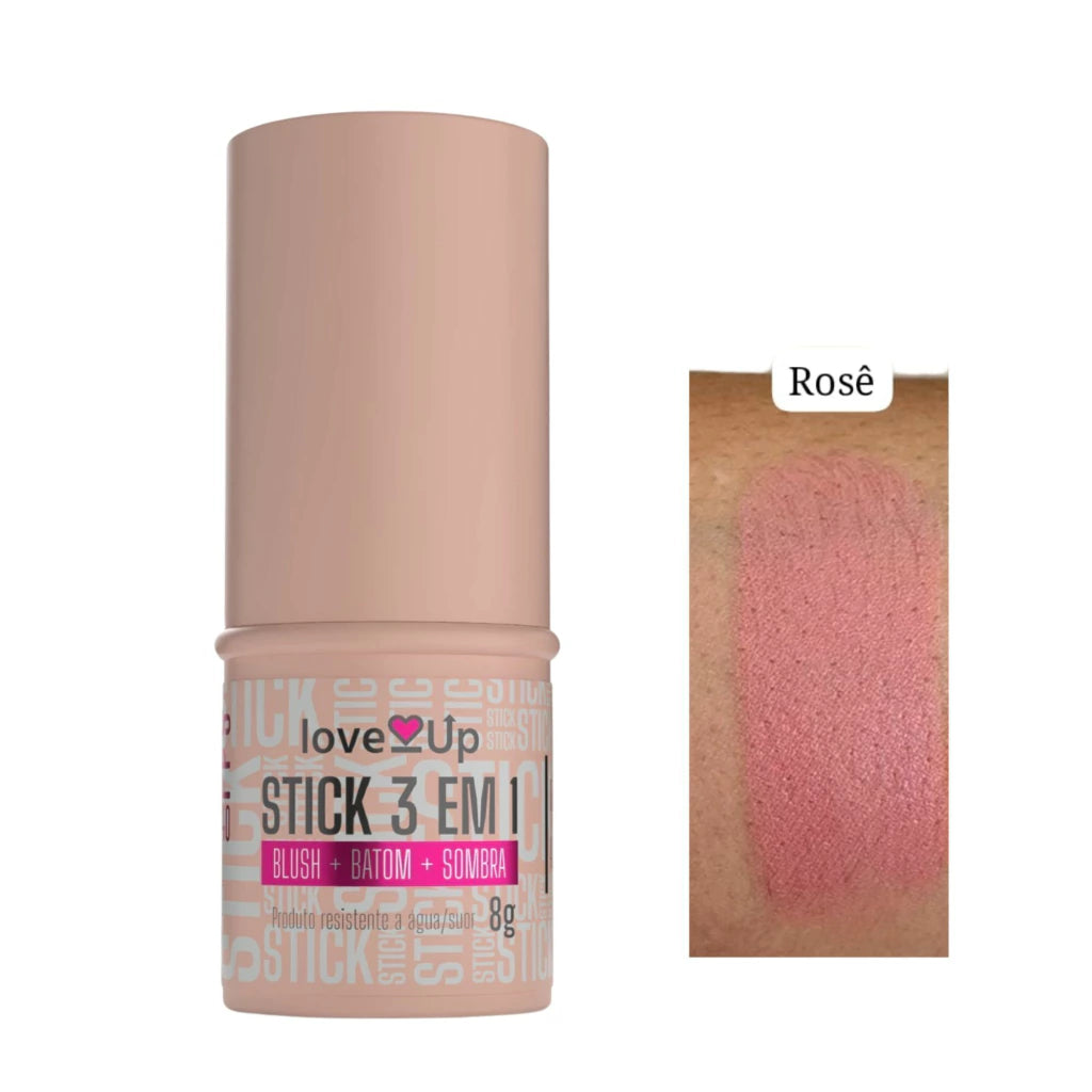 Stick 3 em 1 Blush + Batom + Sombra FPS 95 Rosê 8g - comprar online