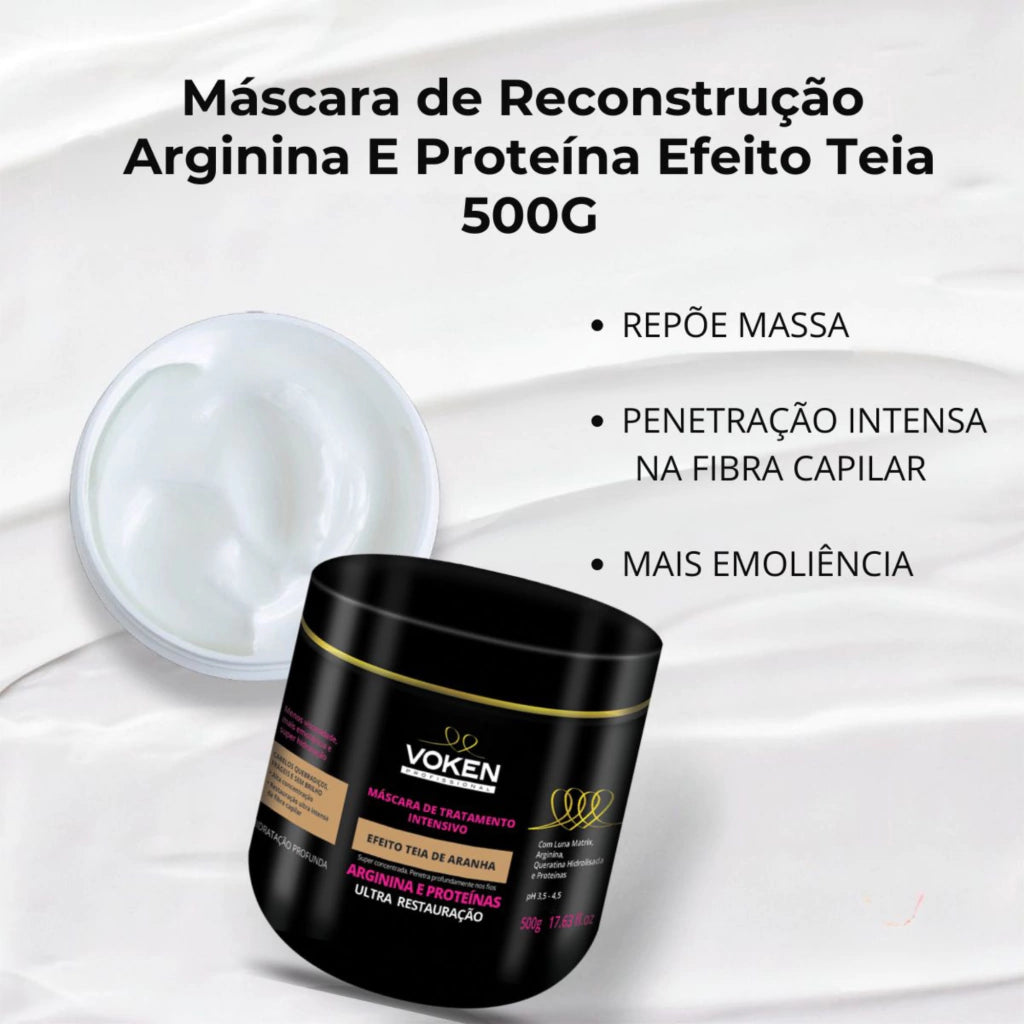 Kit Ultra Reconstrução Efeito Teia Arginina - Voken Cosméticos