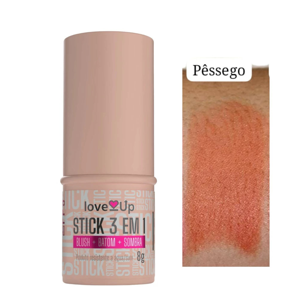 Stick 3 em 1 Blush + Batom + Sombra FPS 95 Pessêgo 8g - comprar online
