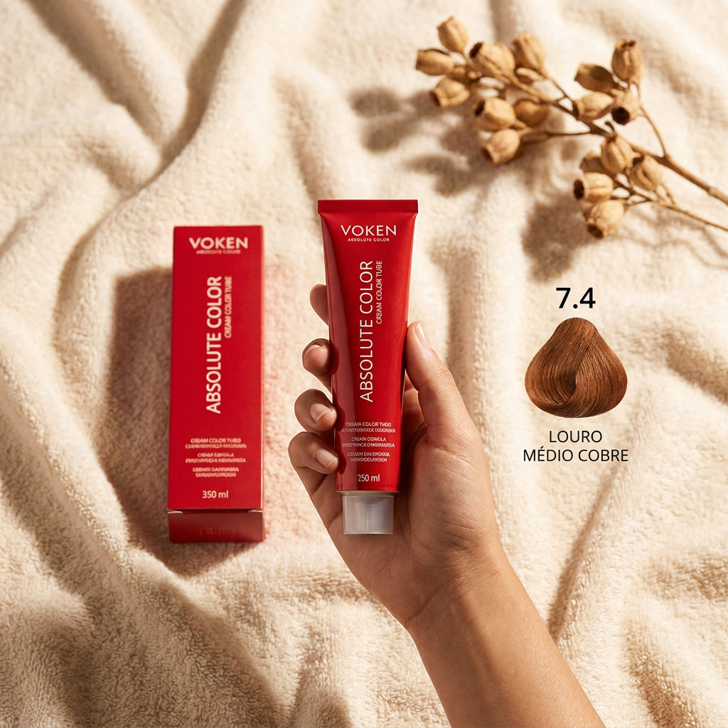Coloração Profissional Absolute Color 7.4 - Louro Médio Cobre