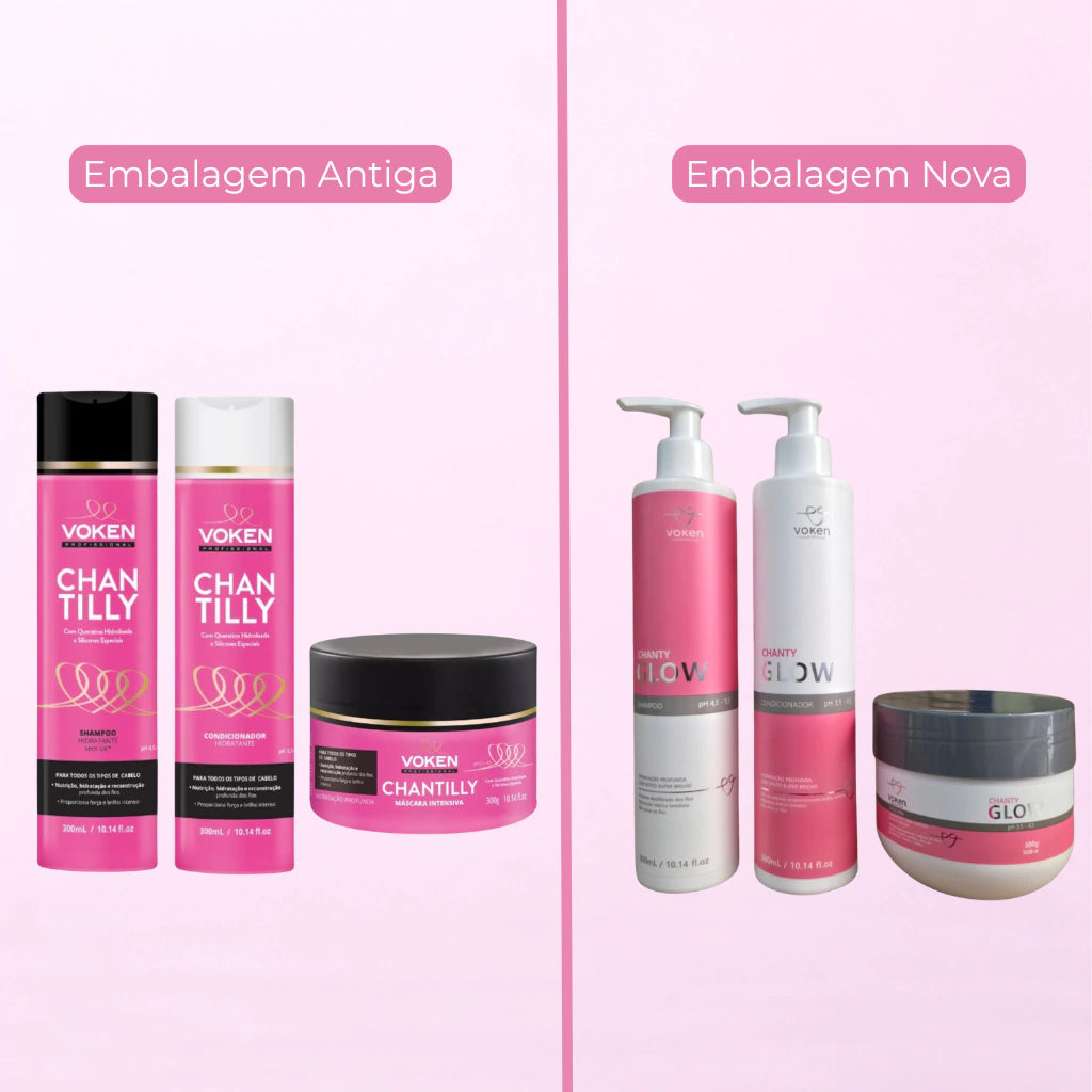 Kit Chanty Glow Shampoo, Condicionador e Máscara