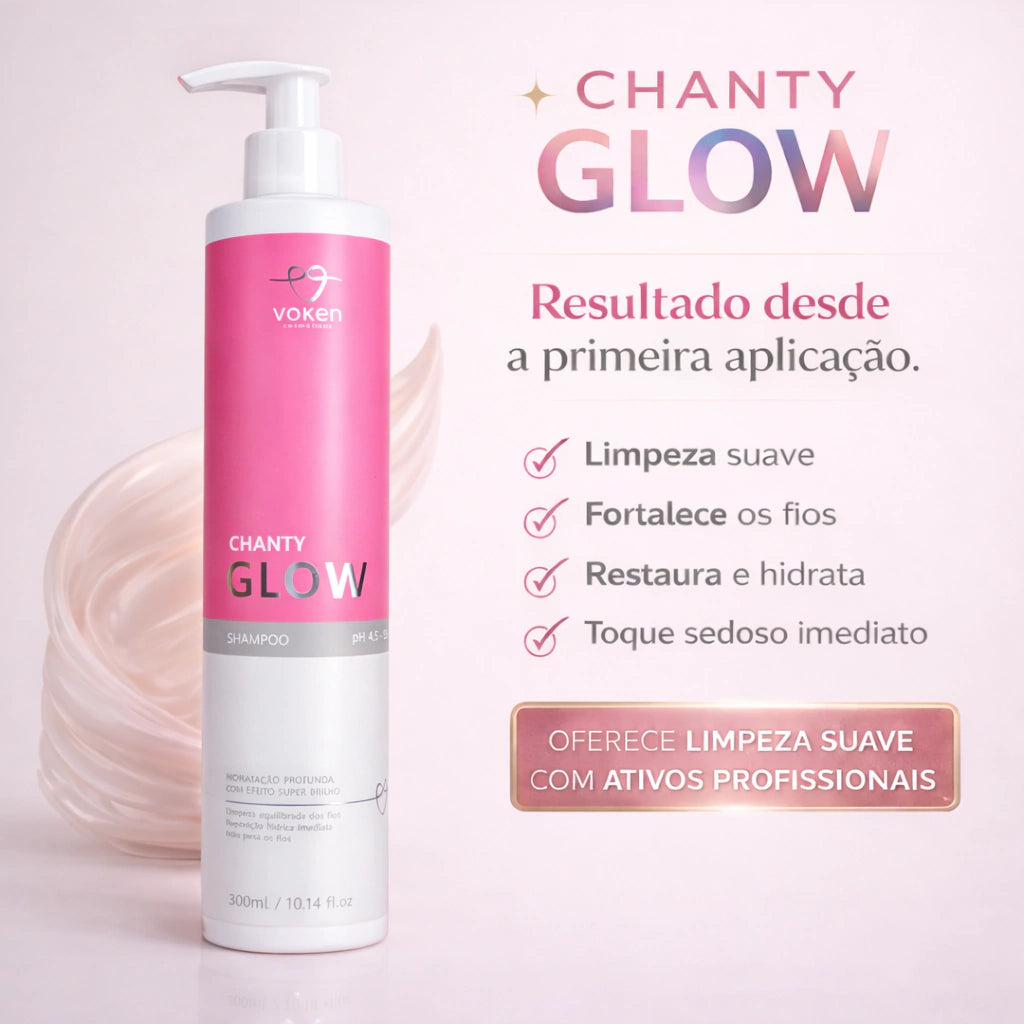 Chanty Glow Shampoo Hidratante 300ml - Voken Cosméticos