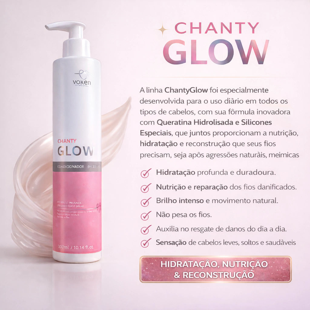 Chanty Glow Condicionador Hidratante 300ml - Voken Cosméticos