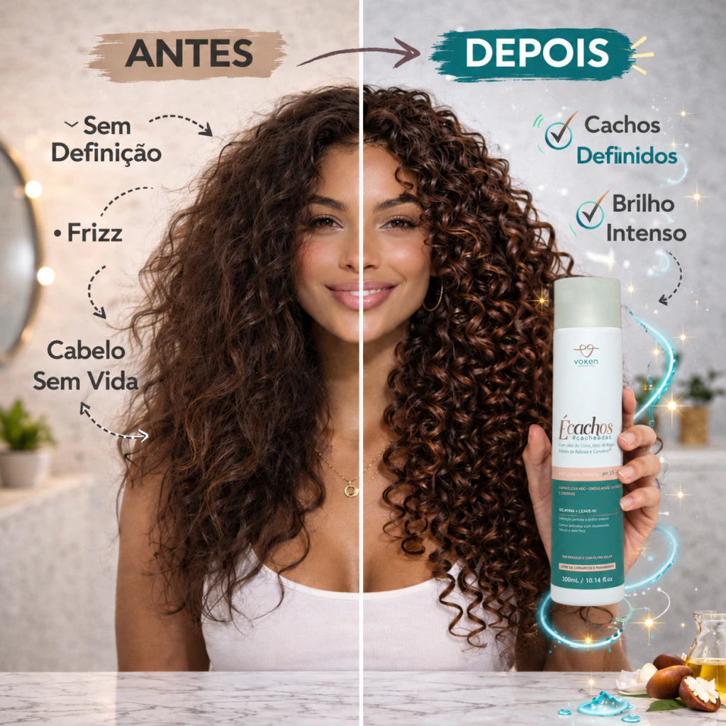 Finalizador de Cachos Misturinha Pronta (Leave-in + Gelatina) 300ml - Voken Cosméticos