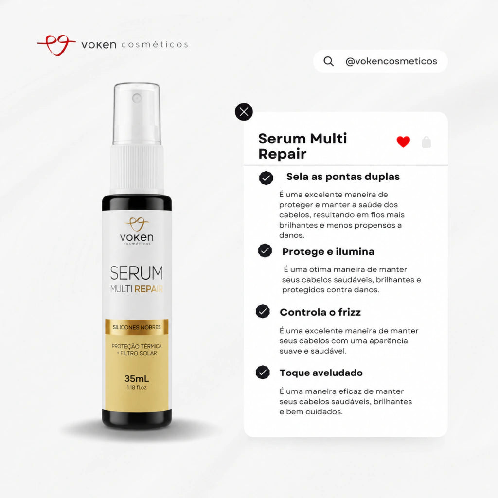 Imagem do Serum Multi Repair C/ Silicones Nobres, Proteção Térmica e Filtro UV 35ml
