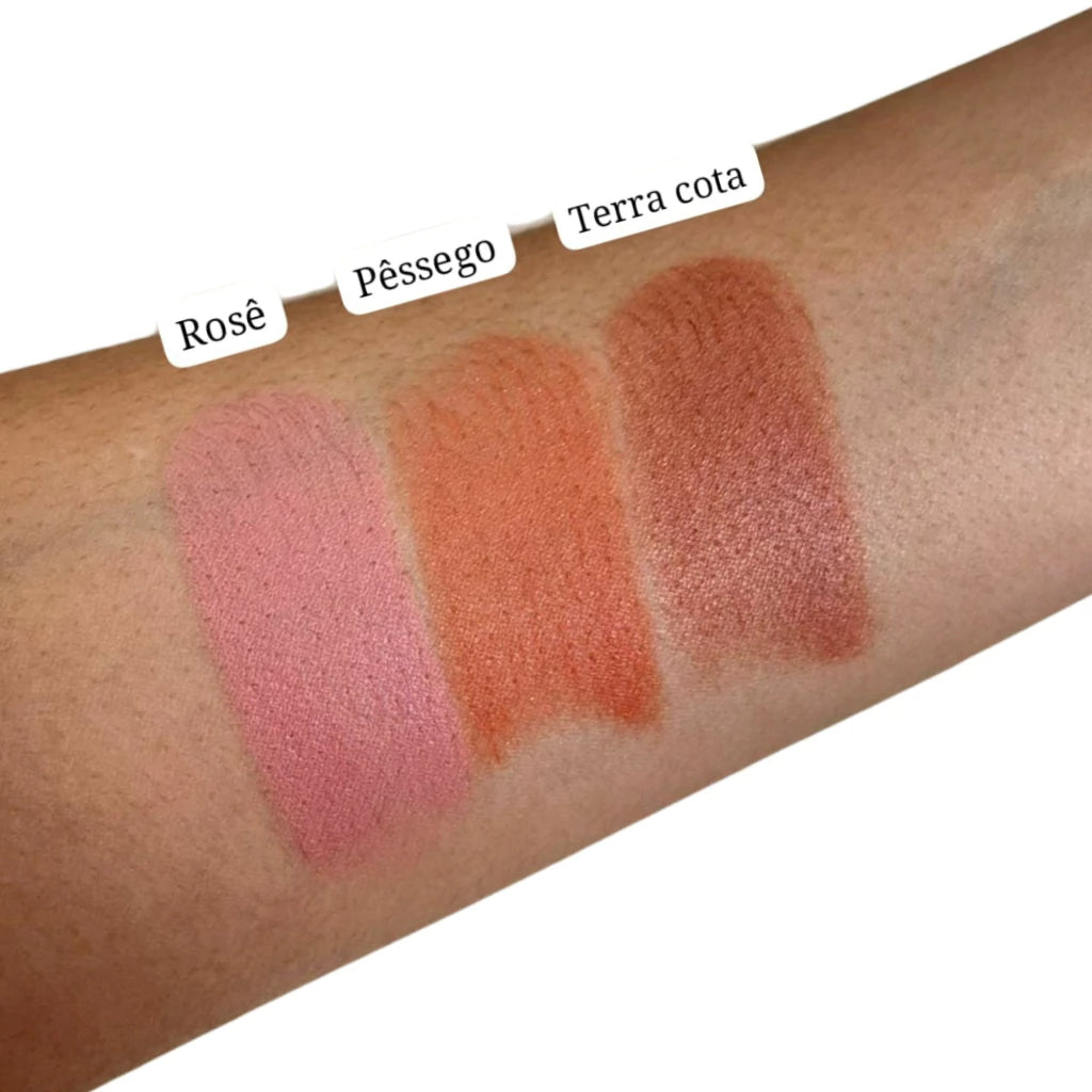 Stick 3 em 1 Blush + Batom + Sombra FPS 95 Terracota 8g - Voken Cosméticos