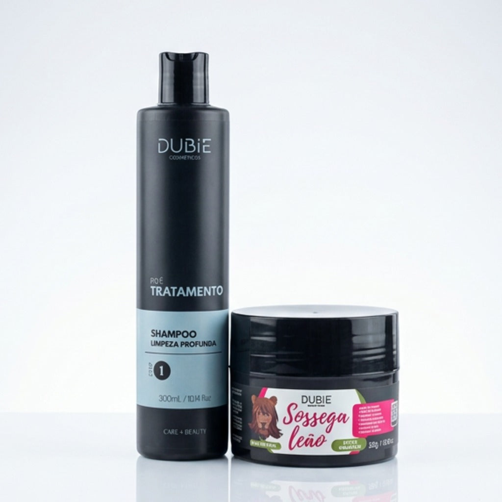 Kit Shampoo Limpeza Profunda + Redutor de Volumes Sossega Leão 300g