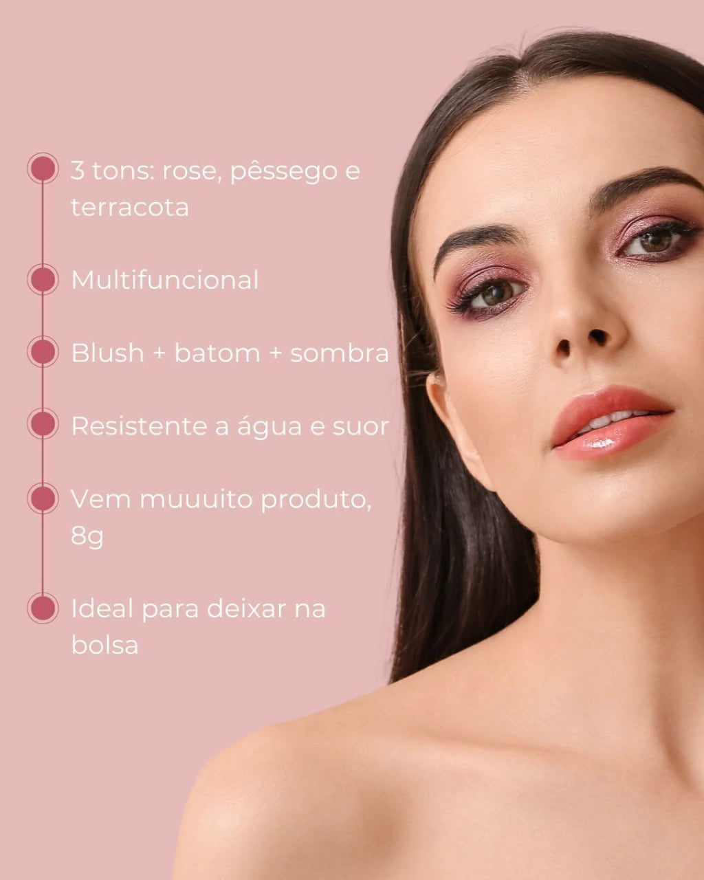Kit 3 Stick 3 em 1 Blush + Batom + Sombra FPS 95 - Voken Cosméticos